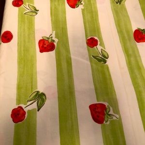 Pottery Barn duvet Full strawberries roses stripes so soft